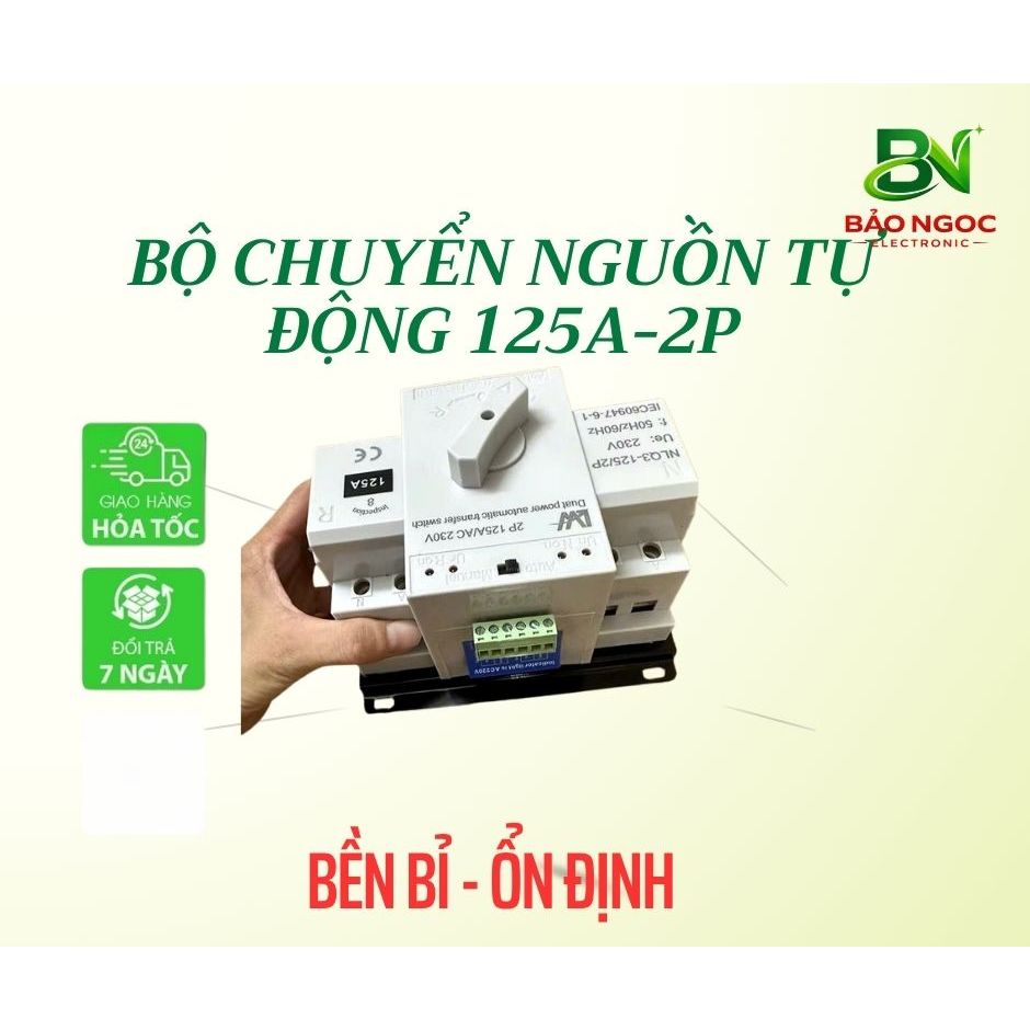 Bộ chuyển nguồn tự động- cầu dao điện tự động - ATS 125A ( có dây điều khiển đấu hẹn giờ)