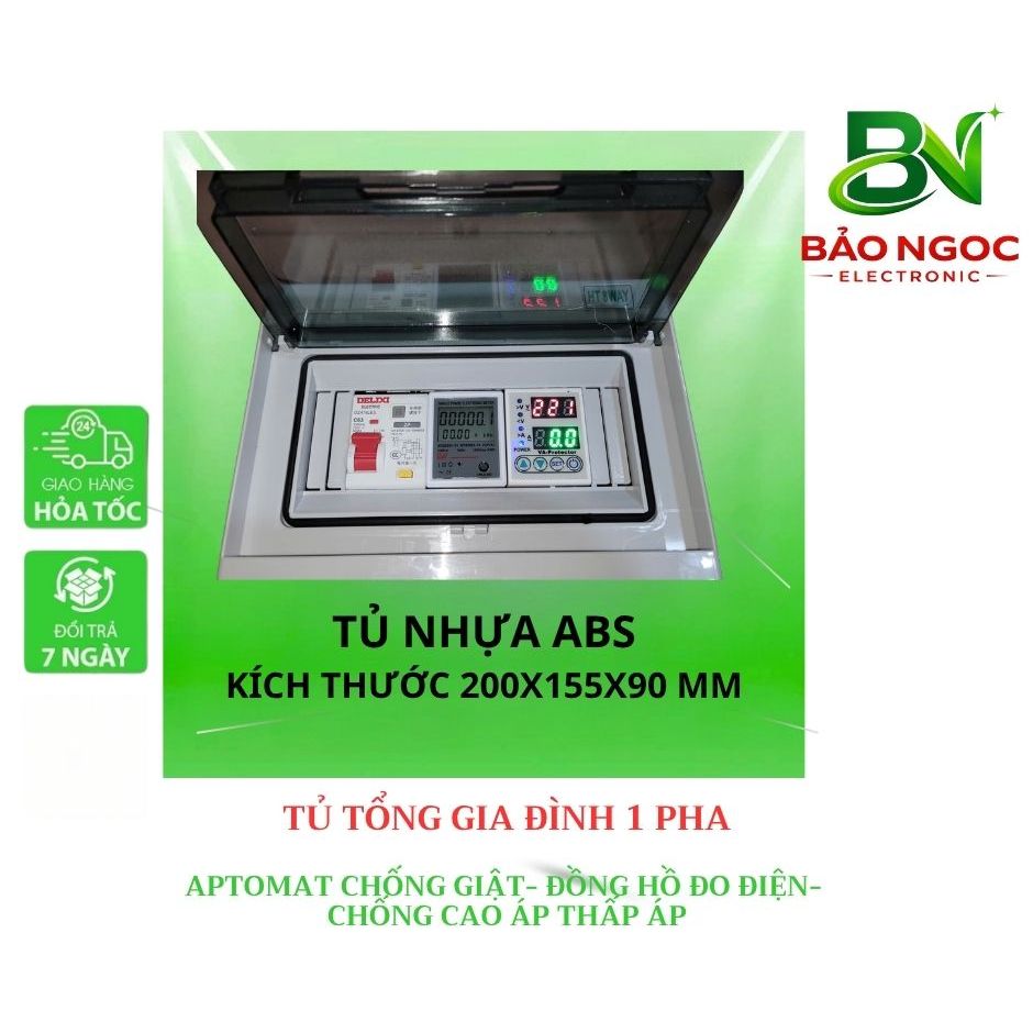 [TỦ TỔNG 1PHA] TỦ ĐIỆN TỔNG GIA ĐÌNH 1PHA CÓ APTOMAT CHỨC NĂNG CHỐNG GIẬT VÀ CHỐNG CAO ÁP THẤP ÁP CHO ĐIỆN GIA ĐÌNH 220V
