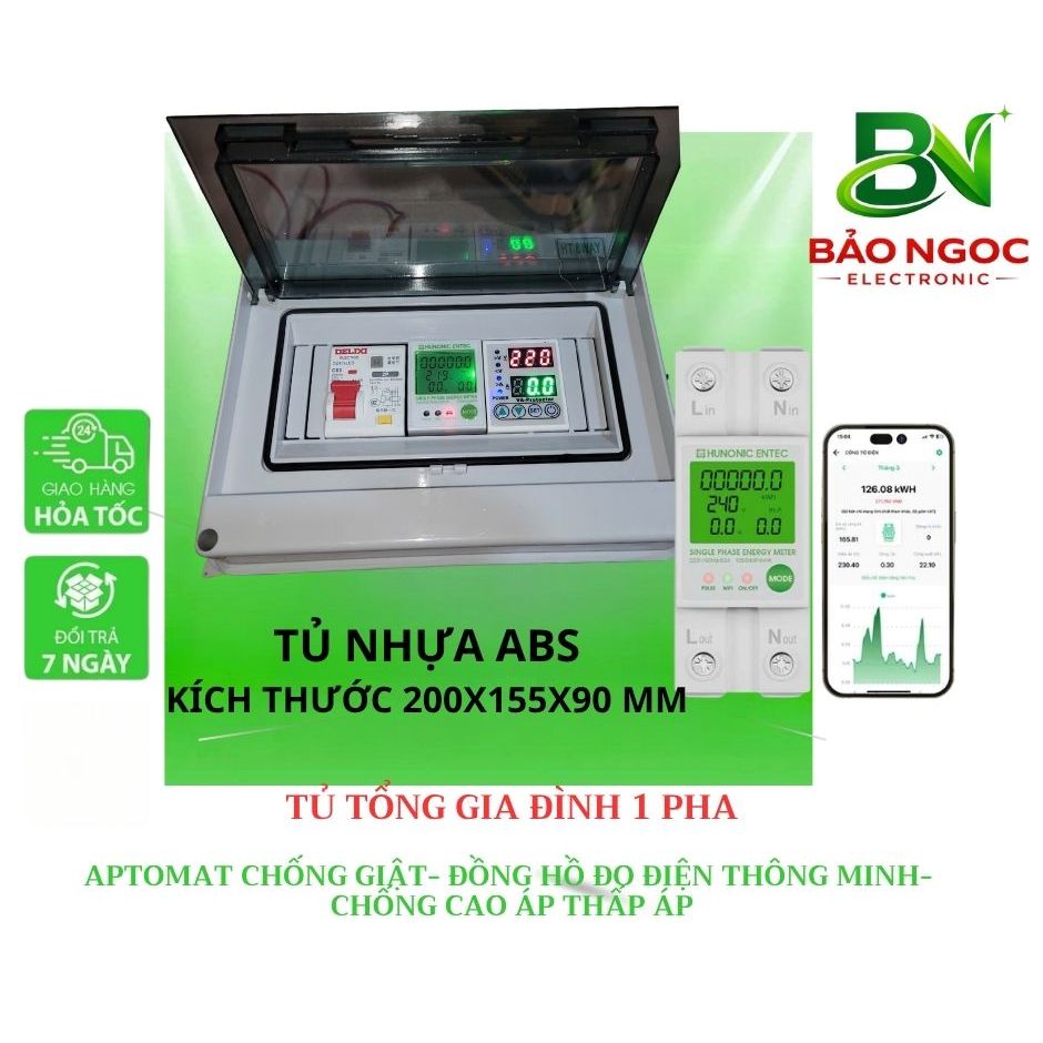 [TỦ TỔNG 1PHA] TỦ ĐIỆN TỔNG GIA ĐÌNH 1PHA CÓ APTOMAT CHỨC NĂNG CHỐNG GIẬT VÀ CHỐNG CAO ÁP THẤP ÁP CHO ĐIỆN GIA ĐÌNH 220V