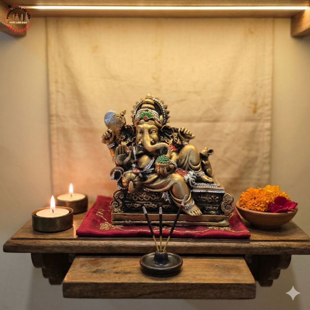 Tượng Decor Để Bàn Làm Việc Hình Thần Voi Ganesha Cao 11cm Tạo Điểm Nhấn Không Gian Học Tập