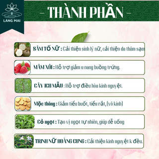 [ Combo 3 Hộp ] Trà Mâm Xôi Sâm Tố Nữ - Làng Mai - Hỗ Trợ Sức Khỏe Đẹp Da Giữ Dáng Bổ huyết Điều kinh Cân Bằng Nội Tiết.