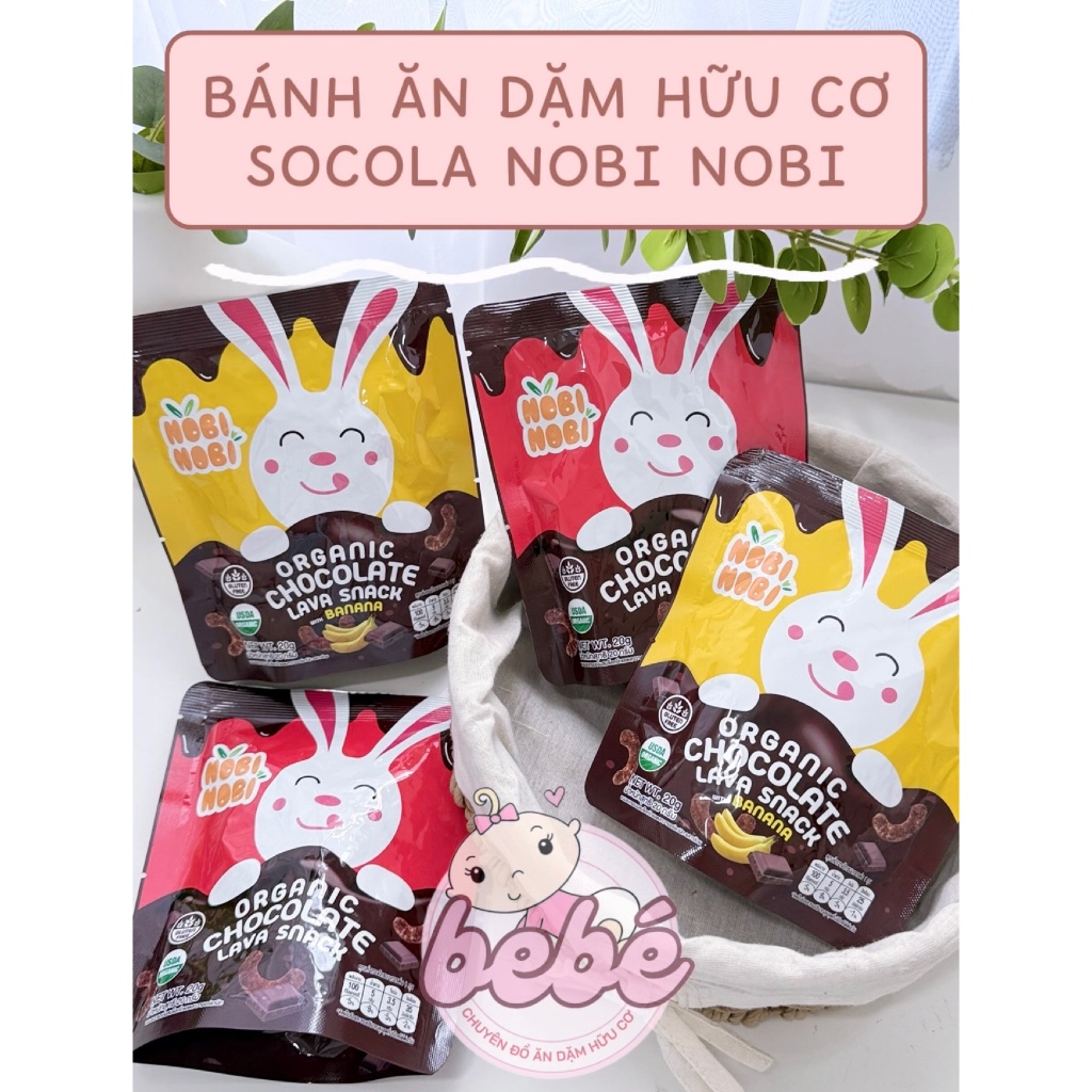 Bánh ăn dặm hữu cơ Nobi Nobi. Bánh gạo, bánh bỏng, bánh cuộn, bánh socola ăn dặm cho bé từ 8 tháng