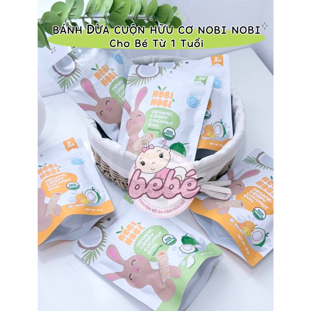 Bánh ăn dặm hữu cơ Nobi Nobi. Bánh gạo, bánh bỏng, bánh cuộn, bánh socola ăn dặm cho bé từ 8 tháng