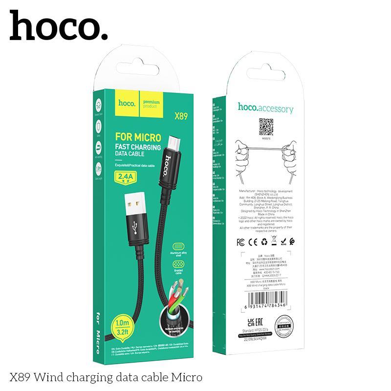 [Cáp Sạc Nhanh Hoco X89] Micro USB 2.4A – Dây Sạc Nhanh 1m – Cáp Sạc Android, Samsung, Oppo, Xiaomi