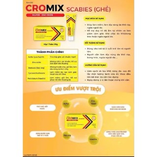 Kem bôi ghẻ CROMIX 20g – Permethrin 5% diệt ghẻ, giảm ngứa nhanh, trị ghẻ nước/ghẻ ngứa, dùng cho trẻ em & người lớn
