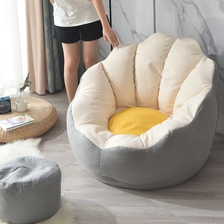 ghế lười thư giãn, ghế lười hạt xốp Hoa Sen Vải Nhung Mịn Cao Cấp Siêu Mềm - Tặng Kèm Đôn - Gia An Home
