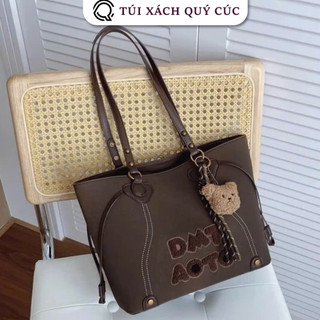 (Hàng Đẹp Tặng Kèm Móc Gấu) Túi xách nữ dáng tote DMT AOTO công sở Size36 đeo vai đi chơi đi học đi làm tiện dụng TT05