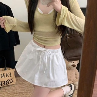 Chân Váy DENIM Dây Rút Xoè Rộng Tôn Dáng Chữ A Chân Váy Kaki Mềm Phù Hợp Đi Chơi Cakecat
