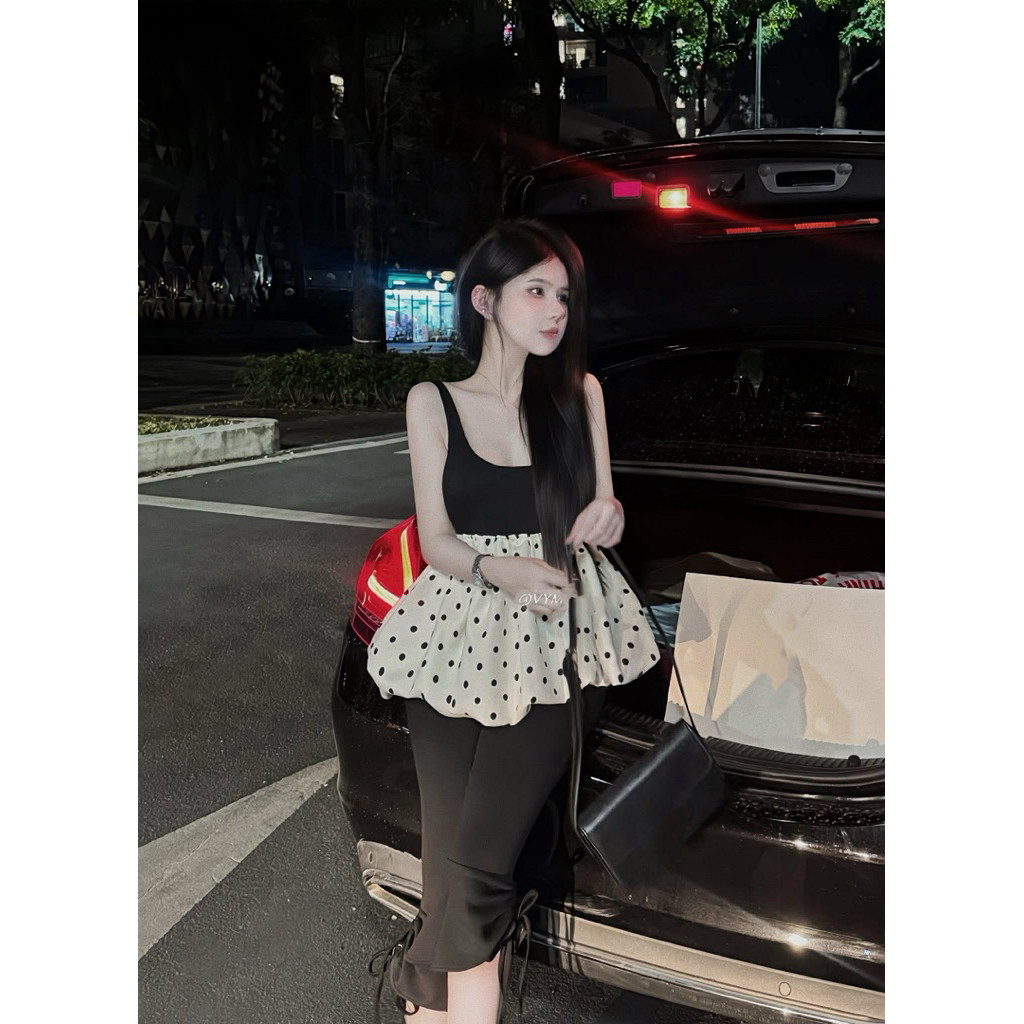 A10 • [ Lẻ Áo ] Áo Baby Doll 2s Chấm Bi Mùa Hè • NA TÍM Clothing