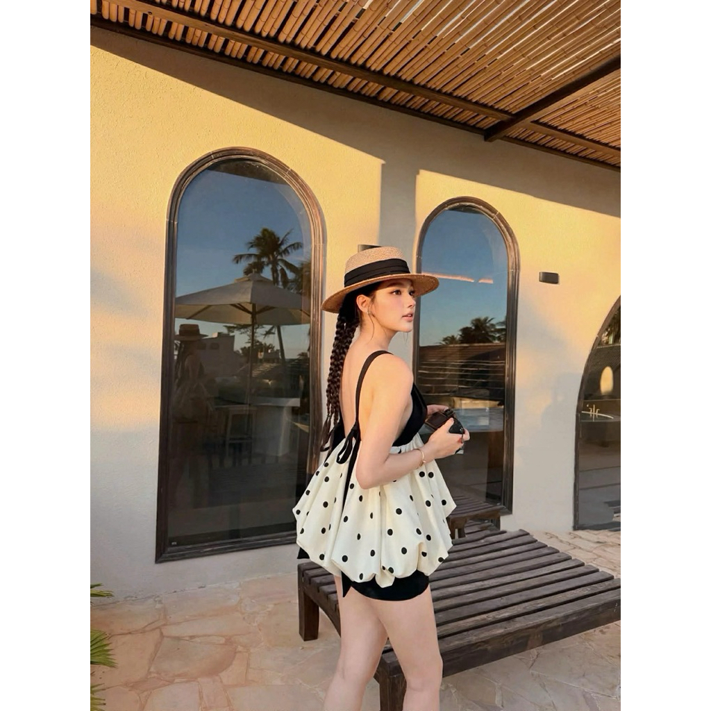 A10 • [ Lẻ Áo ] Áo Baby Doll 2s Chấm Bi Mùa Hè • NA TÍM Clothing