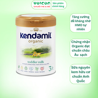 Sữa Kendamil Organic Anh Quốc Số 1 2 3 - Sữa Bột Hữu Cơ Nguyên Kem Phát Triển Toàn Diện 800g