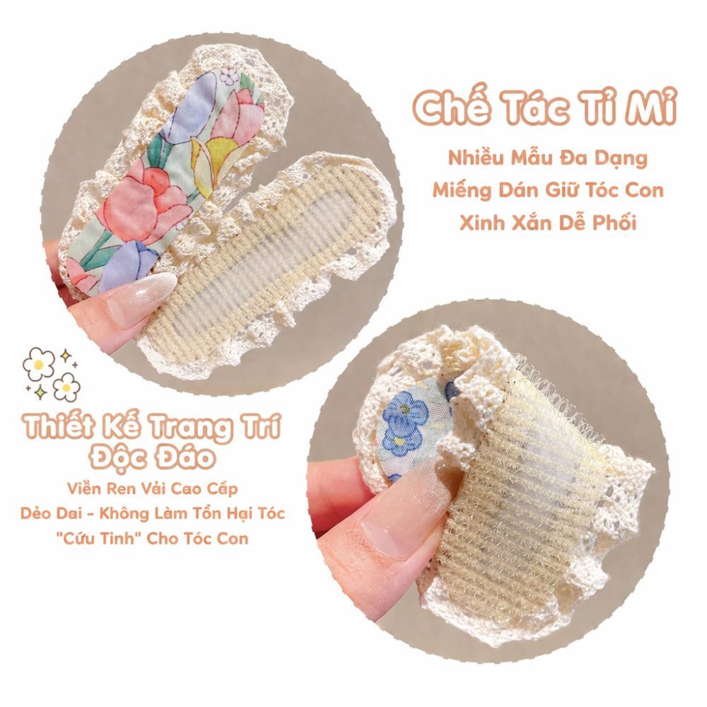 Miếng Dán Tóc Con Nữ Cute Dán Mái Velcro Không Đau Tóc, Giữ Tóc Gọn Gàng Cho Bé Và Nữ