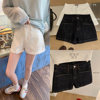 𝐏𝐡𝐢𝐞𝐧 𝐖𝐆𝐖𝐄 | (Sẵn) w9091 Quần Short Jean Túi Trước Sau Cạp Cao 2 Màu Hot