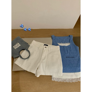 𝐏𝐡𝐢𝐞𝐧 𝐖𝐆𝐖𝐄 | (Sẵn) w9091 Quần Short Jean Túi Trước Sau Cạp Cao 2 Màu Hot