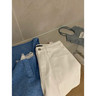 𝐏𝐡𝐢𝐞𝐧 𝐖𝐆𝐖𝐄 | (Sẵn) w9091 Quần Short Jean Túi Trước Sau Cạp Cao 2 Màu Hot