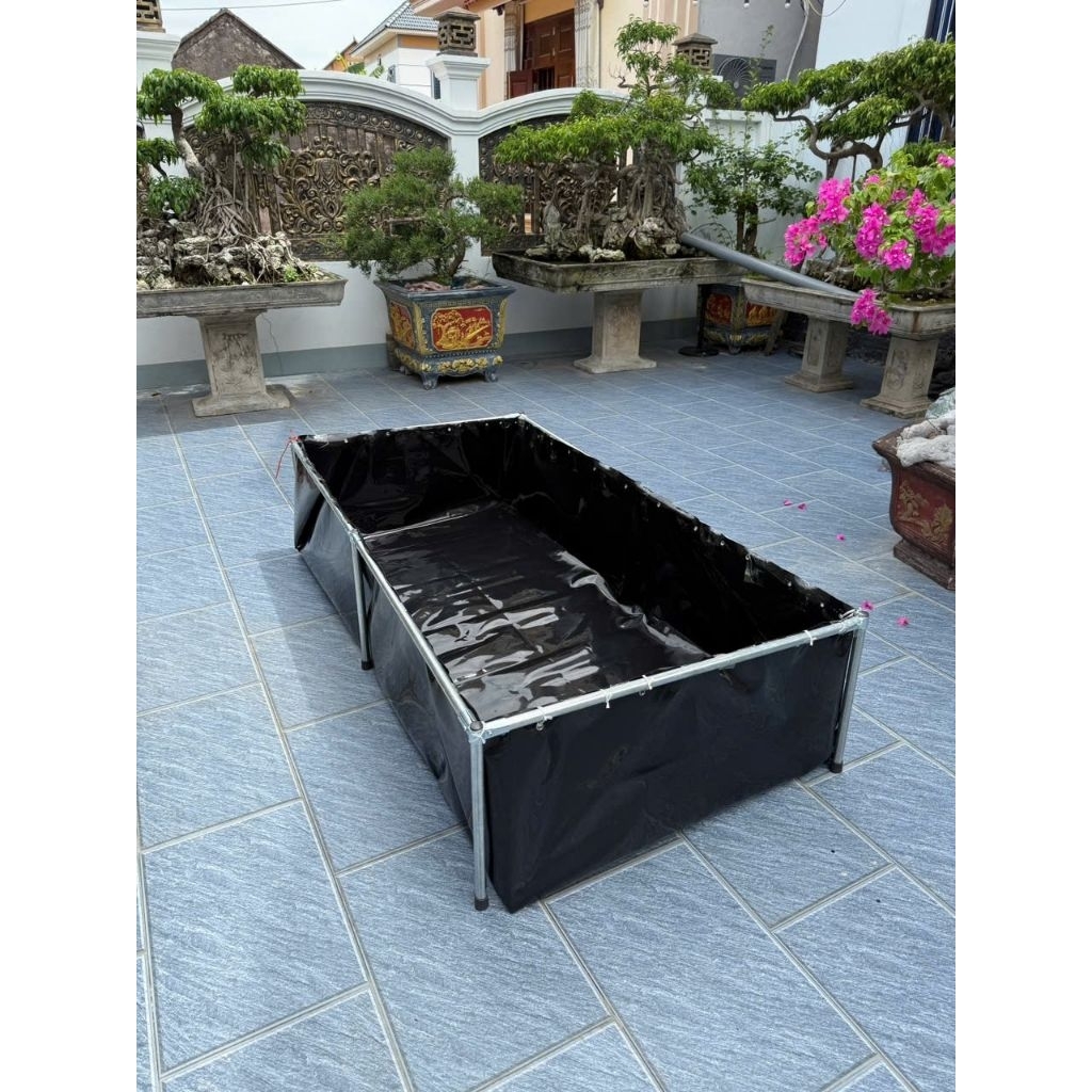 Bể bạt có khung và không có khung nuôi ốc ếch cá lươn