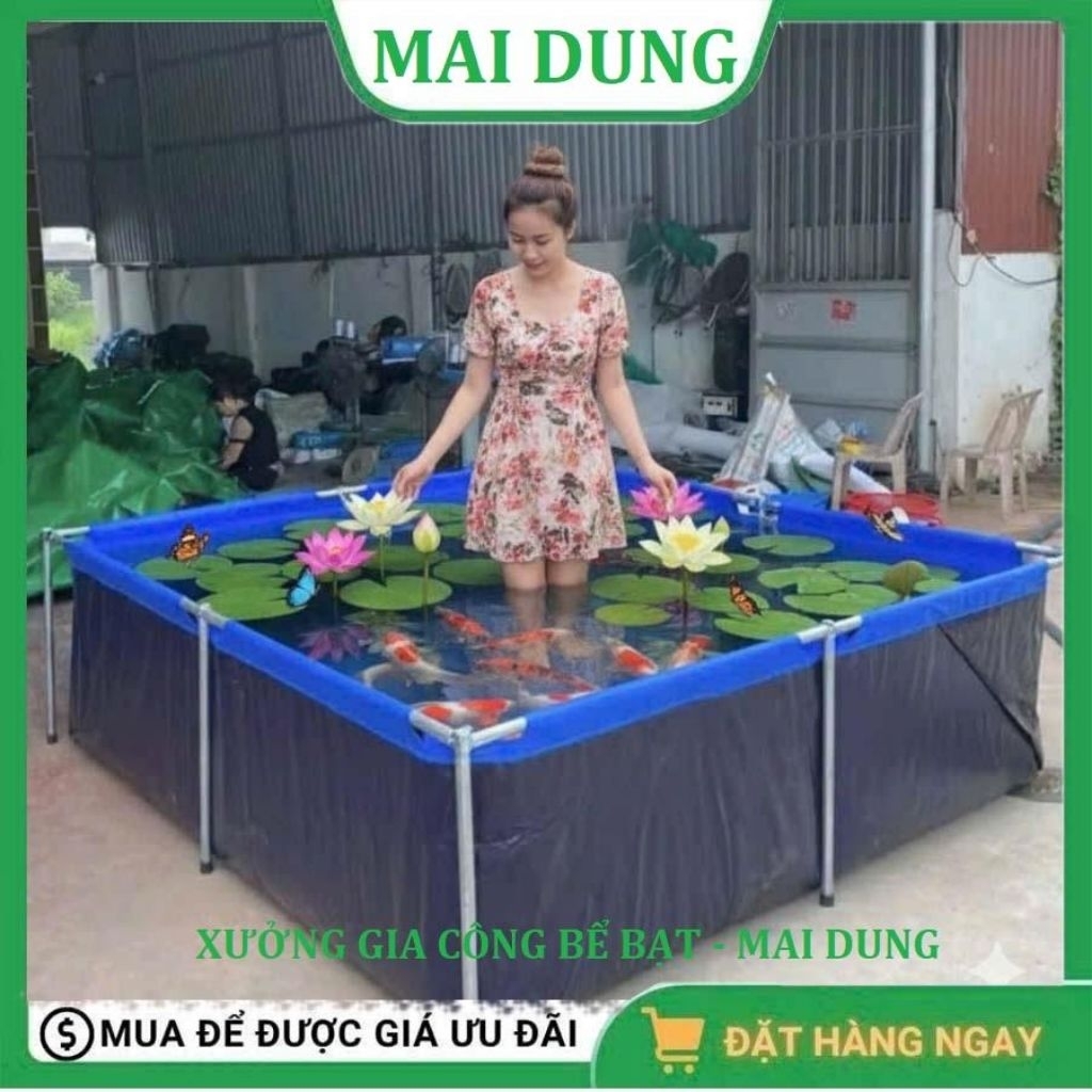 Hồ bể bạt có khung kim loại, làm bể tắm cho trẻ, hồ bạt nuôi thủy sản