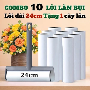 Cây lăn bụi quần áo COMBO 10 lõi loại dày 55 lớp TẶNG 1 cây lăn (màu ngẫu nhiên) phủi bụi ghế sofa chăn mền giường ngủ