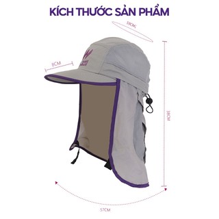 Mũ Trail Running Có Che Cổ Tháo Được Chống UV UPF50+ Thoáng Khí Nhanh Khô Trekking Leo Núi Chạy Bộ Ngoài Trời Nữ