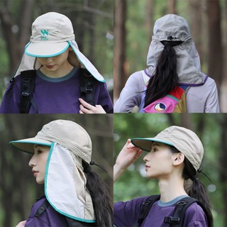 Mũ Trail Running Có Che Cổ Tháo Được Chống UV UPF50+ Thoáng Khí Nhanh Khô Trekking Leo Núi Chạy Bộ Ngoài Trời Nữ