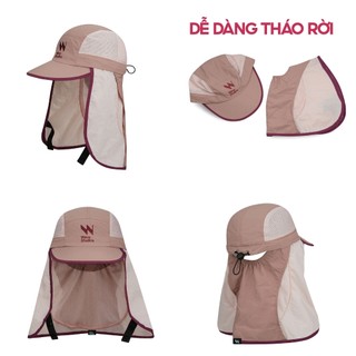 Mũ Trail Running Có Che Cổ Tháo Được Chống UV UPF50+ Thoáng Khí Nhanh Khô Trekking Leo Núi Chạy Bộ Ngoài Trời Nữ