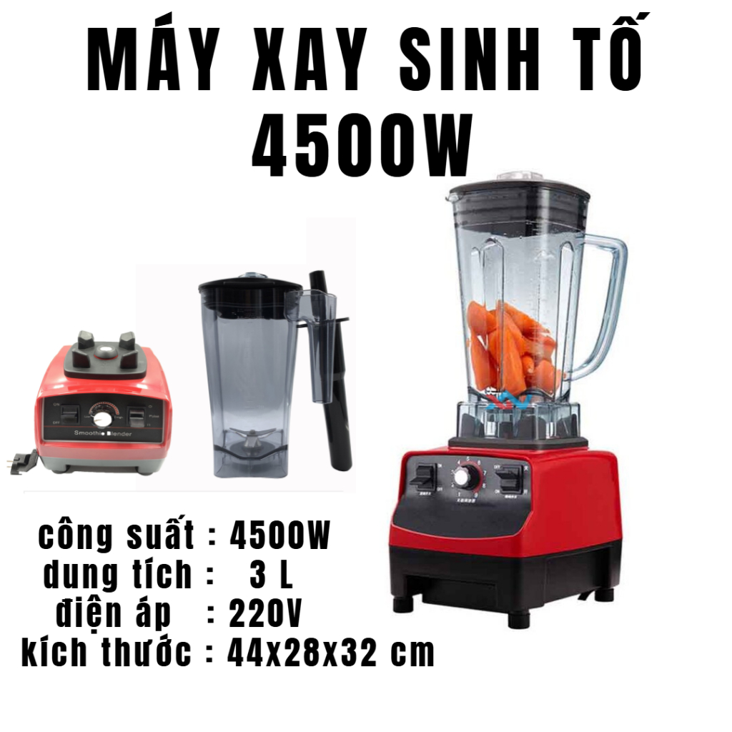 Máy Xay Sinh Tố Đa Năng KAW SILVER CREST SC-1589 Máy Xay Công Nghiệp 2 Cối Xay Công Suất 4500W