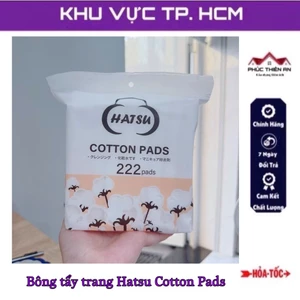Bịch bông tẩy trang 3 lớp 222 miếng Hatsu Cotton Pads - siêu dày, siêu mềm mịn