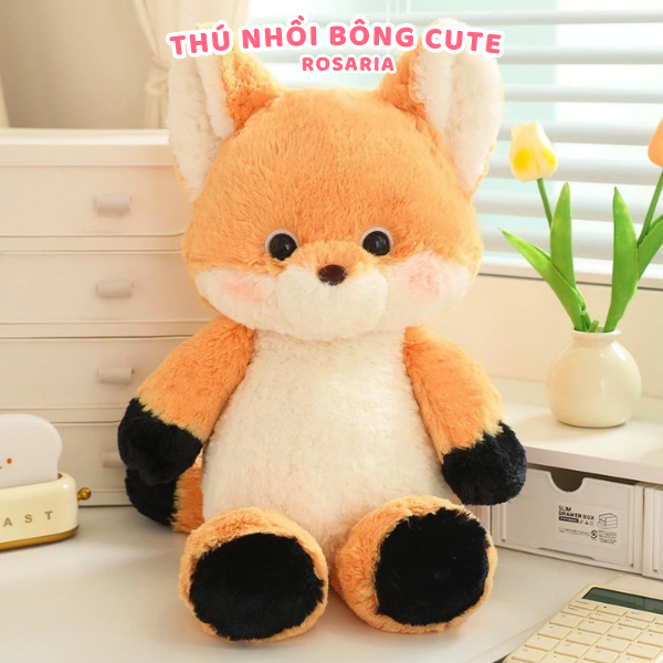 Thú Nhồi Bông Sói Trắng, Cáo Vàng Mặc Yếm Thêu Tên – Gấu Bông Cao Cấp Decor Phòng Quà Tặng Dễ Thương