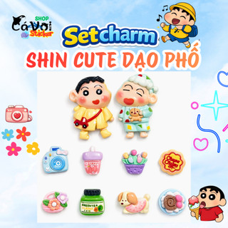 Set Charm Shin Cute dạo phố – Đồ Ăn Mini, Máy Ảnh, Thú Cưng Kawaii Siêu Dễ Thương