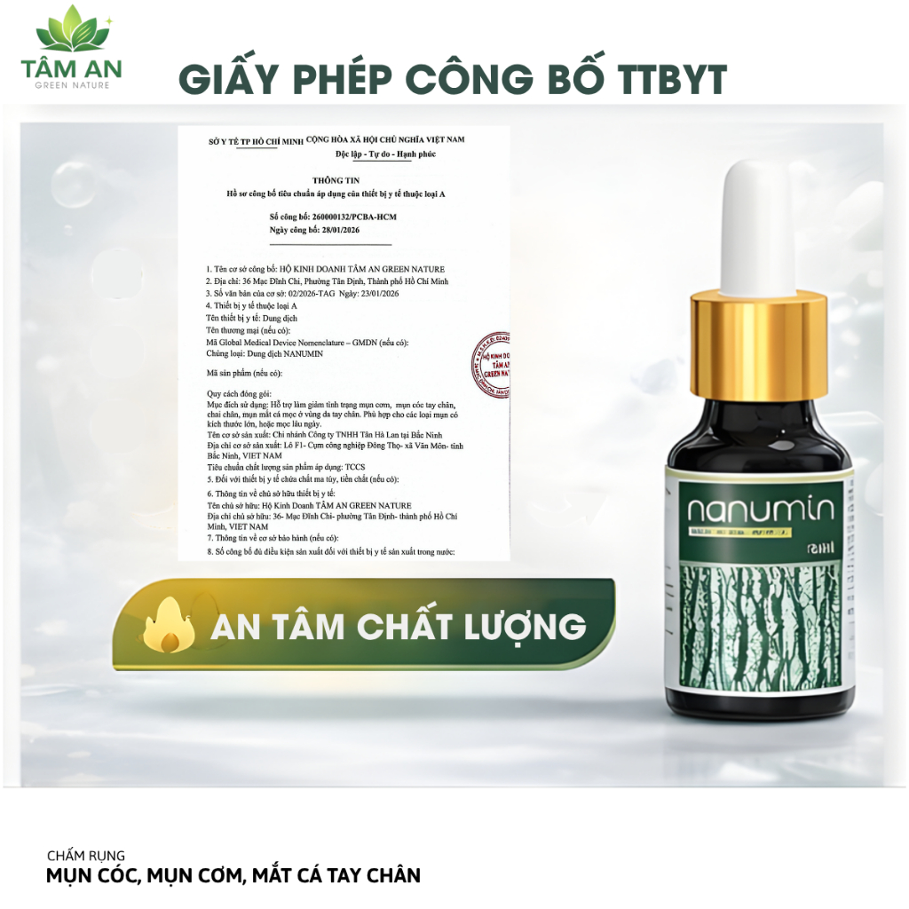 Tinh Chất Chấm Rụng Mụn Cóc, Mụn Cơm, Mụn Thịt, Mắt Cá Chân Lâu Năm [Nanumin 15ML]