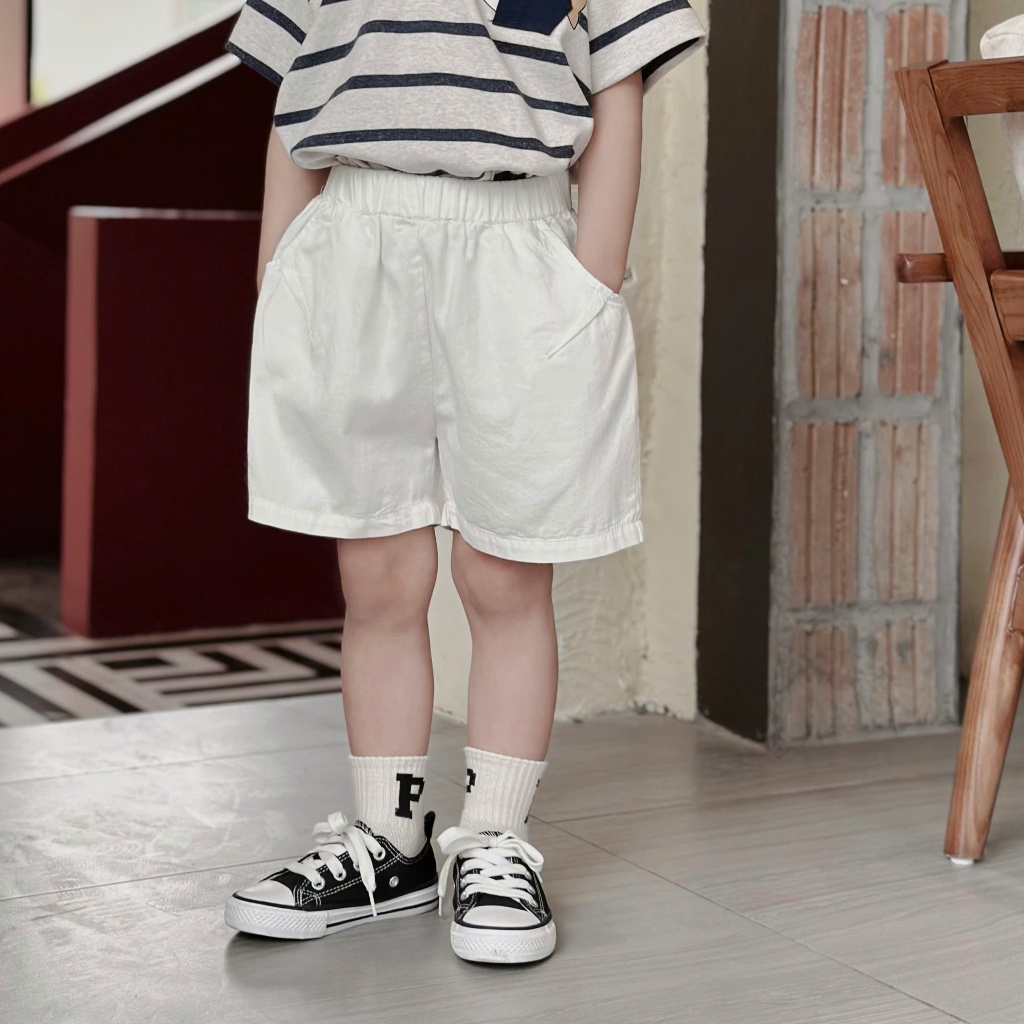 Quần short kaki Beermi chất liệu mềm mại kiểu dáng Basic dễ dàng phối đồ cho bé 9-24kg