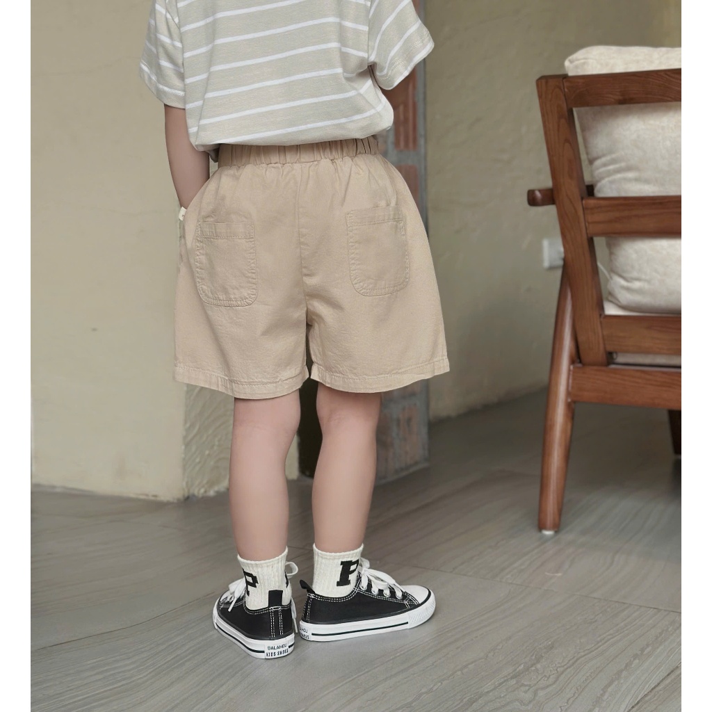 Quần short kaki Beermi chất liệu mềm mại kiểu dáng Basic dễ dàng phối đồ cho bé 9-24kg