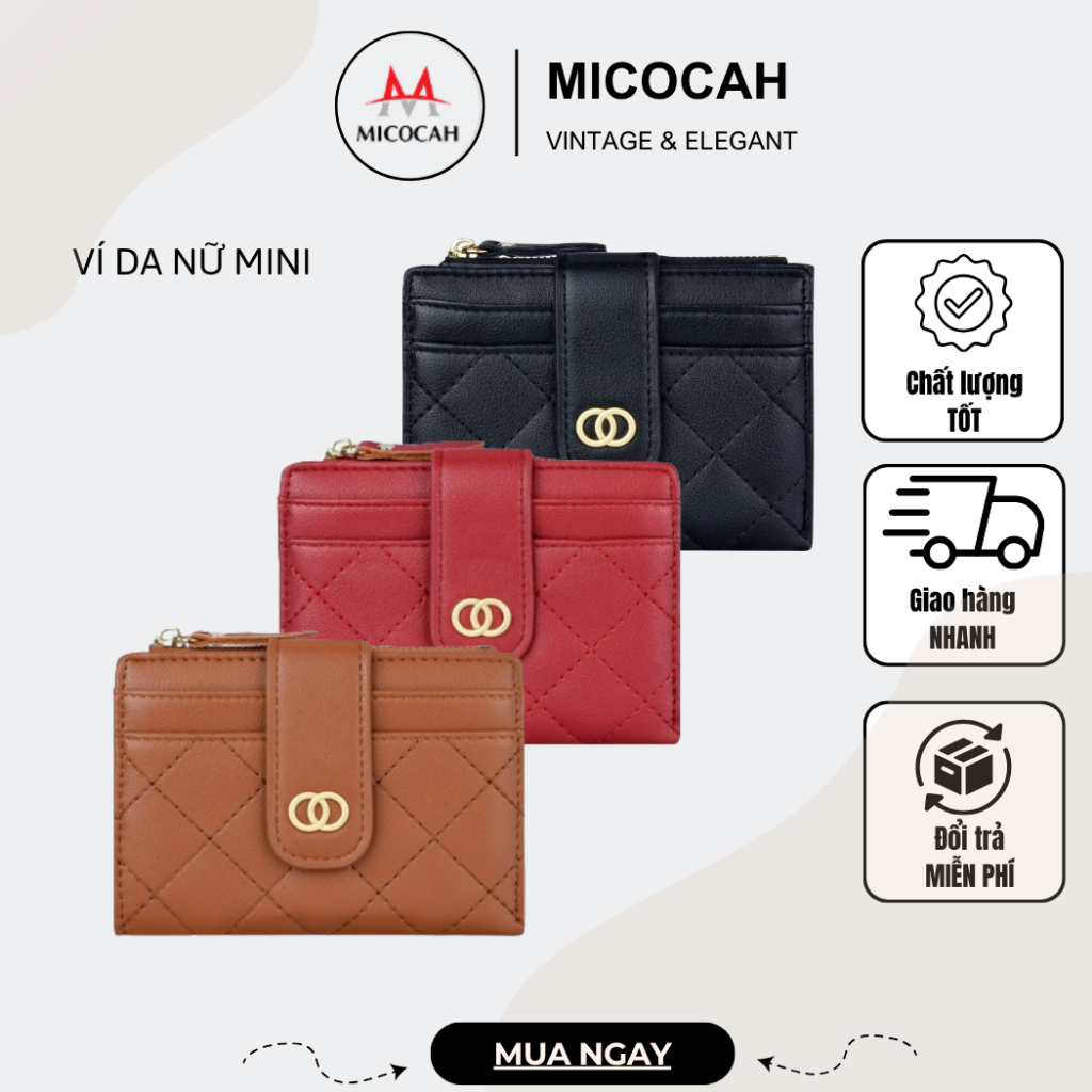 Ví Nữ Ngắn Mini Cầm Tay Đựng Tiền TAILIAN Thời Trang Kẻ Caro Xinh Xắn Da Cao Cấp TL12