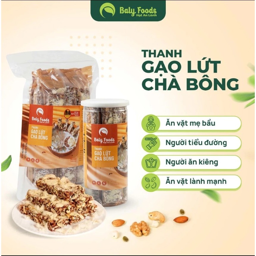 Thanh Gạo Lứt Chà Bông BALYFOODS Dinh Dưỡng Cho Người Ăn Kiêng, Mẹ Bầu, Giữ Dáng, Siêu Hạt