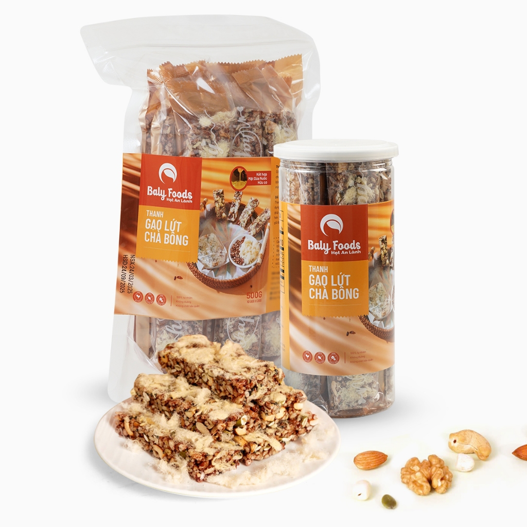 Thanh Gạo Lứt Chà Bông BALYFOODS Dinh Dưỡng Cho Người Ăn Kiêng, Mẹ Bầu, Giữ Dáng, Siêu Hạt
