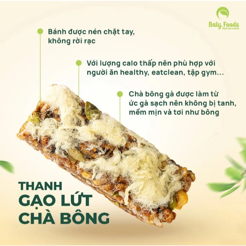 Thanh Gạo Lứt Chà Bông BALYFOODS Dinh Dưỡng Cho Người Ăn Kiêng, Mẹ Bầu, Giữ Dáng, Siêu Hạt