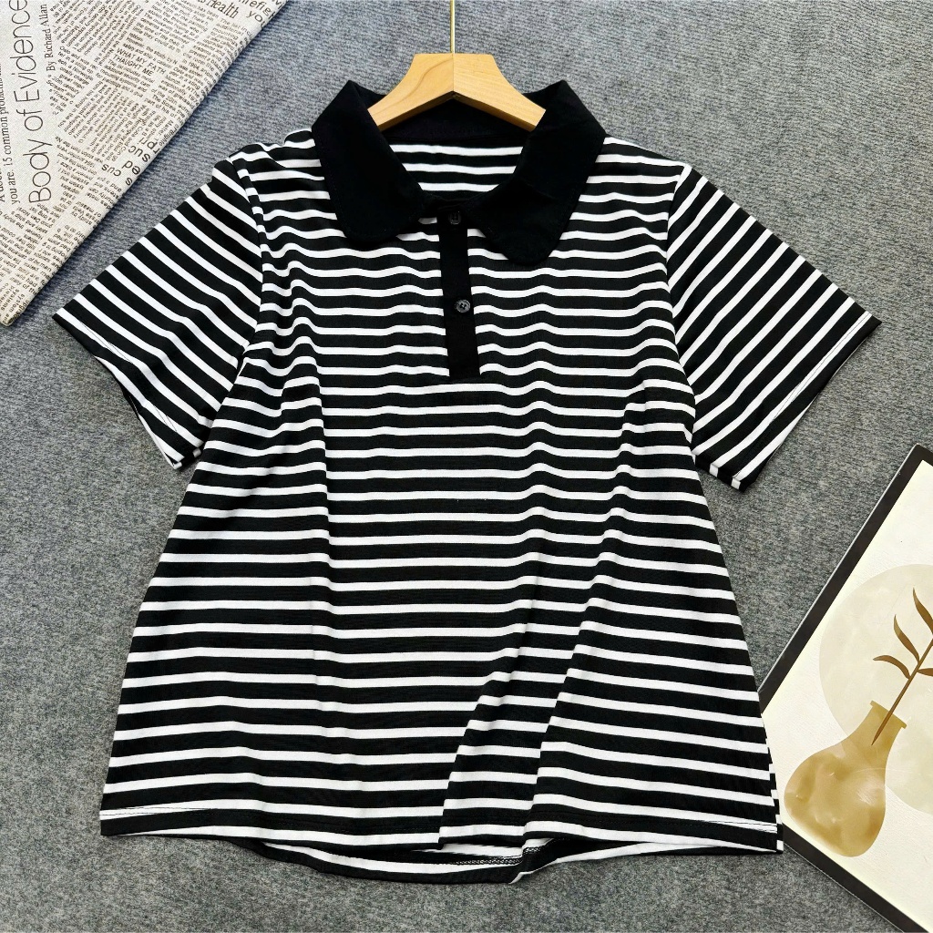 Áo Thun Polo Nữ Bigsize Basic Cổ Bẻ Form Rộng Thoải Mái Che Bụng Tôn Dáng 50-92kg A351