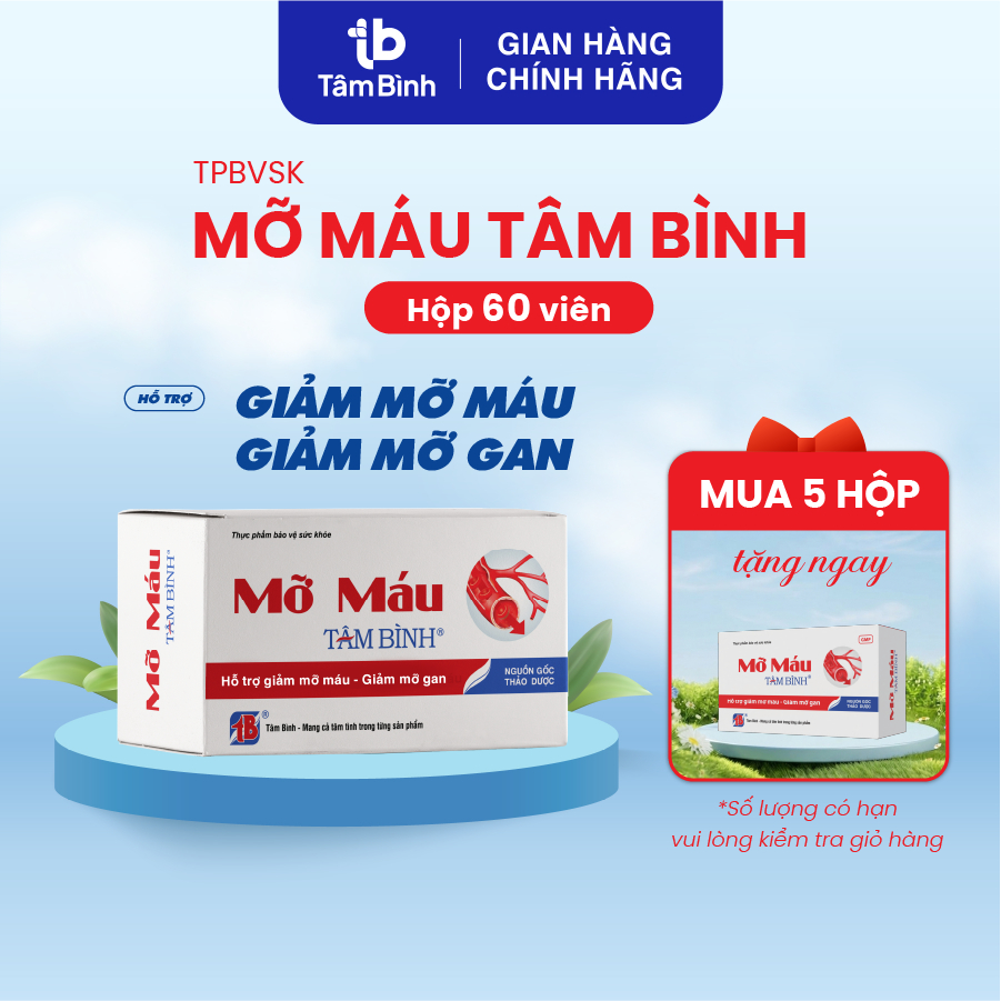 [Xem đánh giá] Viên uống Mỡ máu Tâm Bình - Hỗ trợ giảm cholesterol, triglyceride, mỡ gan, giảm nguy cơ xơ vữa động mạch
