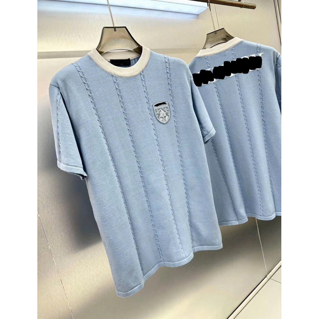 ⚡️[Hight Quality] Áo Phông Len Blue \/ Ready To Wear - Điểm Nhấn Chữ Trắng Dệt Kim Cao Cấp Street Wear