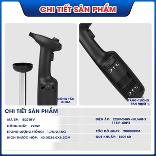 Máy xay cầm tay AGREEN IB270TV – nhỏ gọn, mạnh mẽ, đa năng cho mọi gian bếp