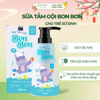 Sữa tắm gội toàn thân Bon Bon sạch dịu nhẹ, dưỡng ẩm bào vệ da cho bé 200ml HomeCare