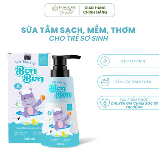 Sữa tắm gội toàn thân Bon Bon sạch dịu nhẹ, dưỡng ẩm bào vệ da cho bé 200ml HomeCare