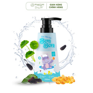 Sữa tắm gội toàn thân Bon Bon sạch dịu nhẹ, dưỡng ẩm bào vệ da cho bé 200ml HomeCare