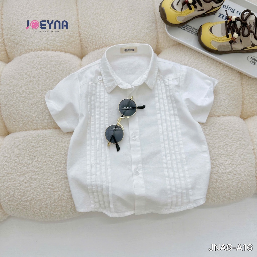 Áo sơ mi cộc Joeyna xếp ly Joeyna  cho bé 8-24kg