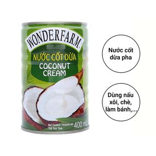 Nước cốt dừa Wonderfarm 400ml - Nguyên liệu nấu ăn - Nguyên liệu pha chế cà phê dừa