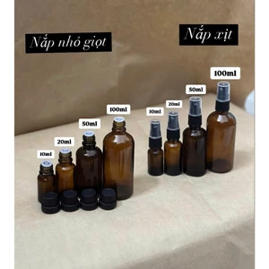 Chai /Lọ Thủy Tinh 10ml 20ml 50ml 100ml Nắp Xịt & Nắp Vặn Nhỏ Giọt Đựng Chiết Mỹ Phẩm, Serum, Tinh Dầu,....
