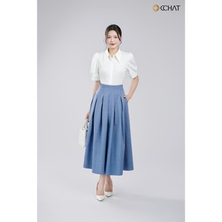 Chân Váy 𝐂𝐂𝐇𝐀𝐓 Dáng Xòe Stacie Xếp Ly Thân Trước Chất Liệu Tuytsi Cao Cấp 16CDS2012XT