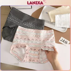 Quần lót nữ cotton cao cấp dày dặn thấm hút cạp vừa tôn dáng họa tiết Bắc Âu xinh LANIXA L5296 -CB