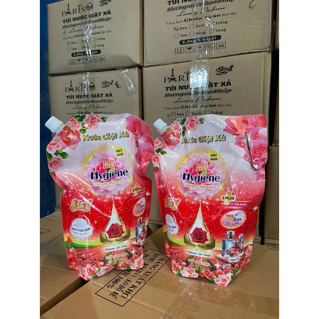 Nước Giặt Hygiene Giặt Xả Quần Áo Thái Lan Thơm Lâu Duo Active [Hồng Đậm] Can 2800ml !