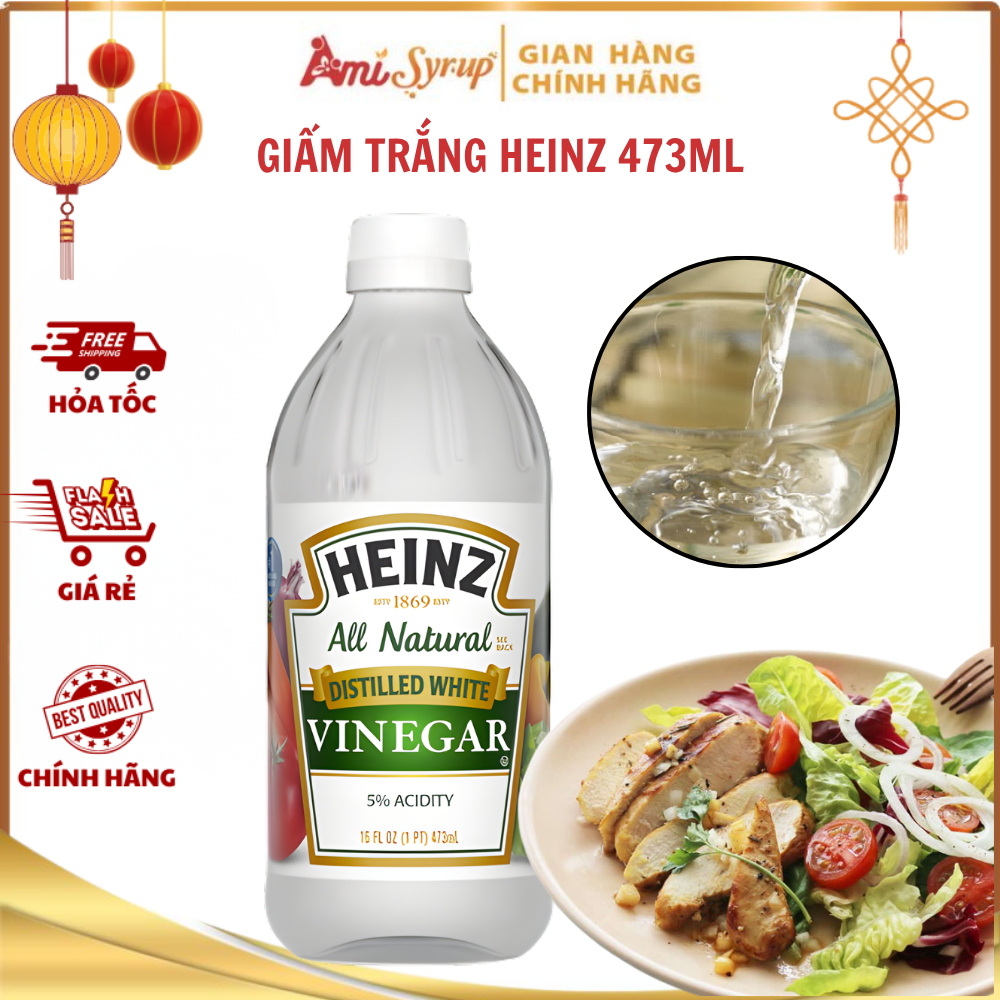 Giấm Trắng Heinz 473ml, Dấm Trắng Thêm Hương Vị Cho Món Ăn, Tốt Cho Sức Khỏe